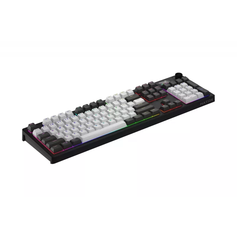 HATOR Skyfall Pro Wireless 100 klaviatuur – mängurile – USB + RF-juhtmevaba + Bluetooth – QWERTY – USA inglise – must, hall