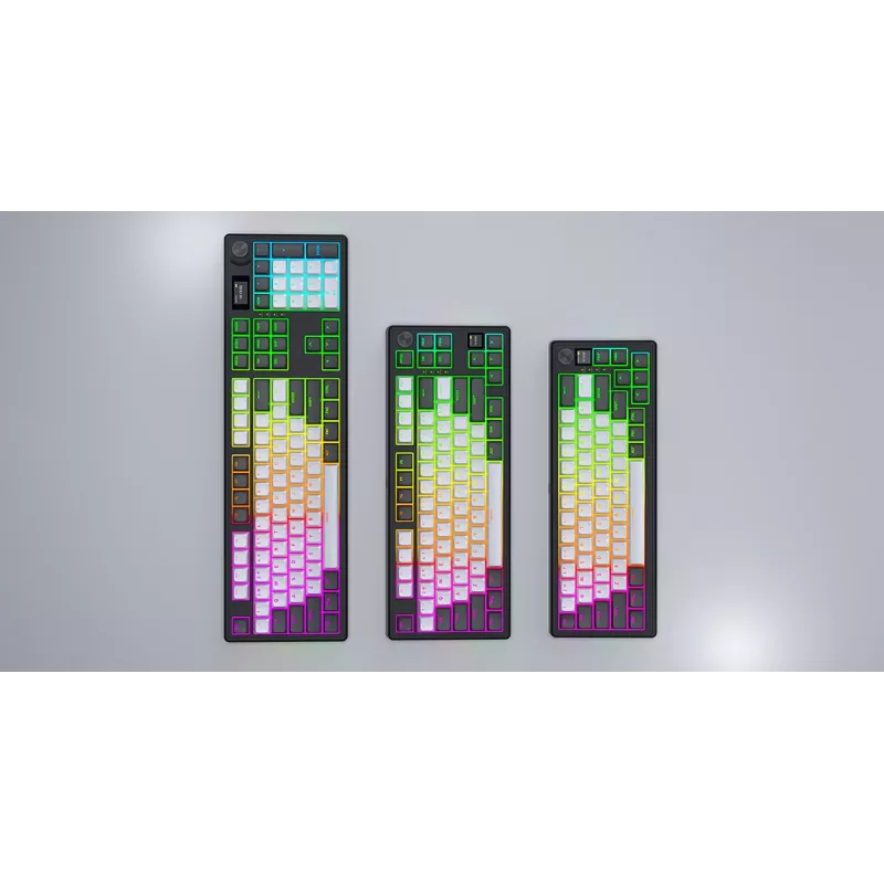 HATOR Skyfall Pro Wireless 100 klaviatuur – mängurile – USB + RF-juhtmevaba + Bluetooth – QWERTY – USA inglise – must, hall