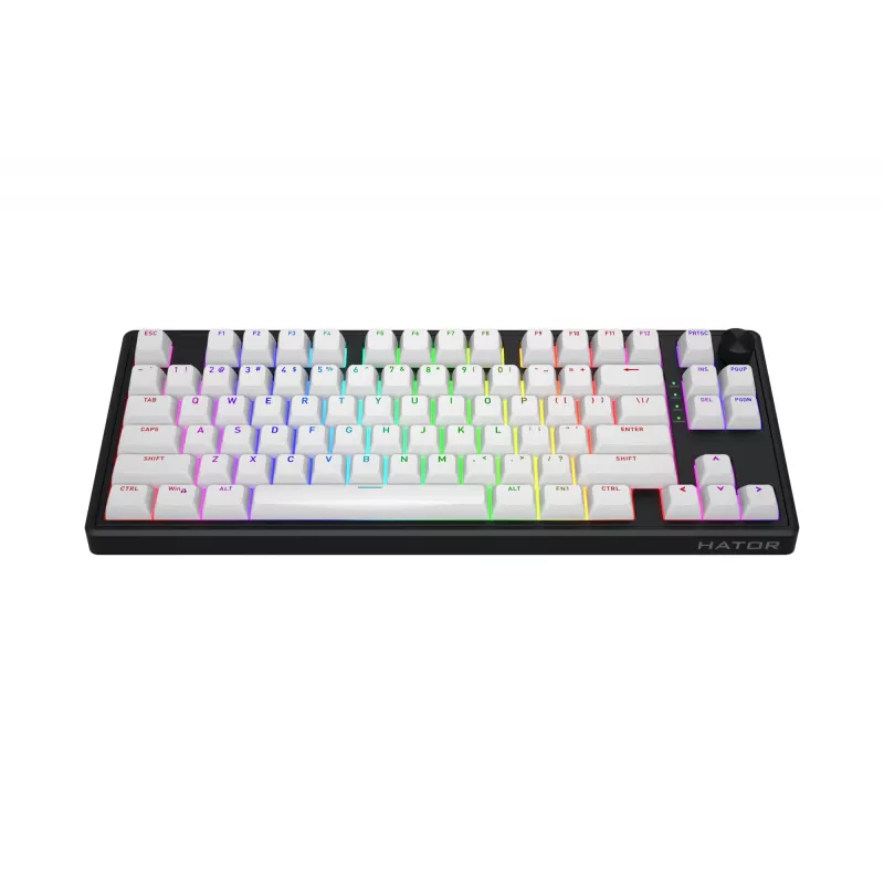 HATOR Skyfall 80 MAG ULTRA 8K klaviatuur Mängimine USB QWERTY USA inglise Must, Valge