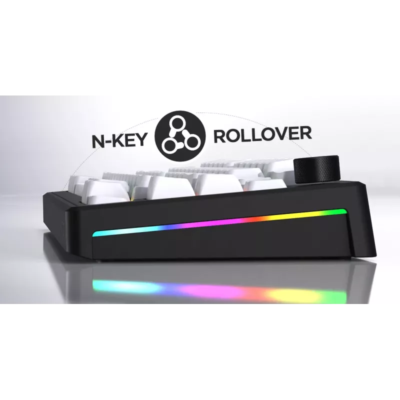 HATOR Skyfall 80 MAG ULTRA 8K klaviatuur Mängimine USB QWERTY USA inglise Must, Valge