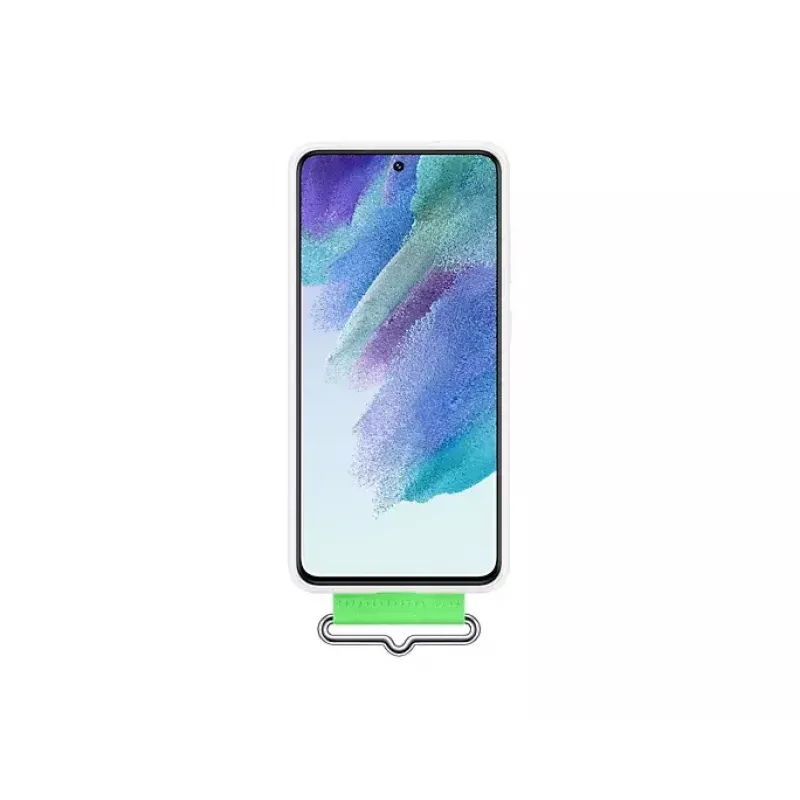 Samsung Silicone tagakaas koos Strap Valge Samsung Galaxy S21 FE