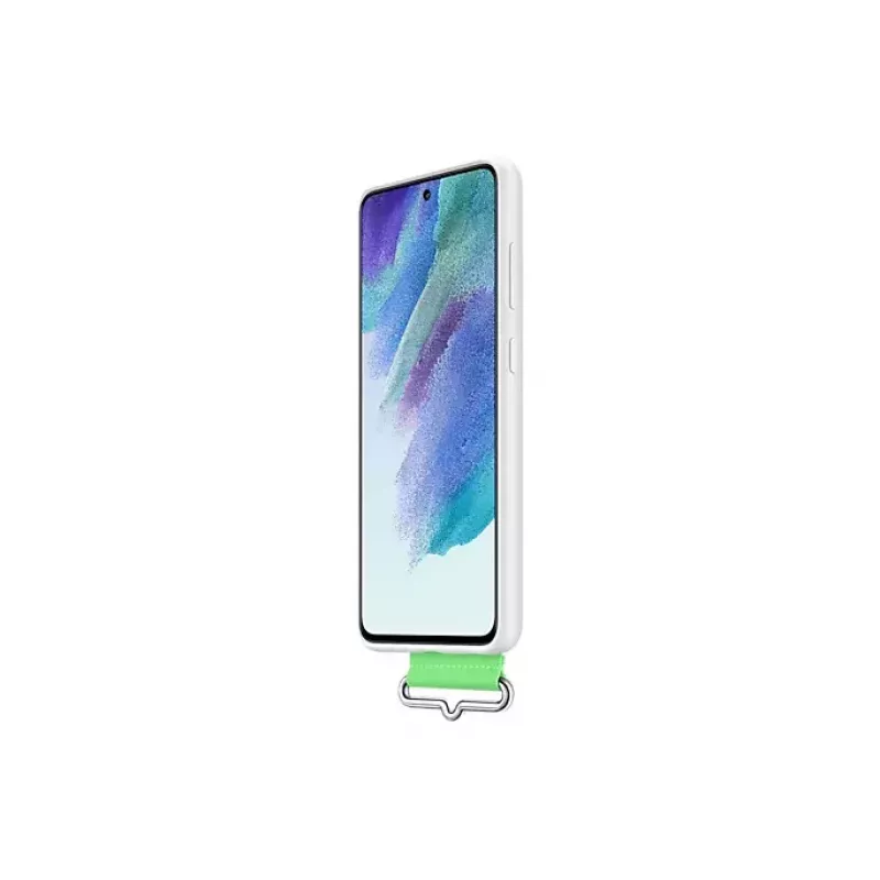 Samsung Silicone tagakaas koos Strap Valge Samsung Galaxy S21 FE