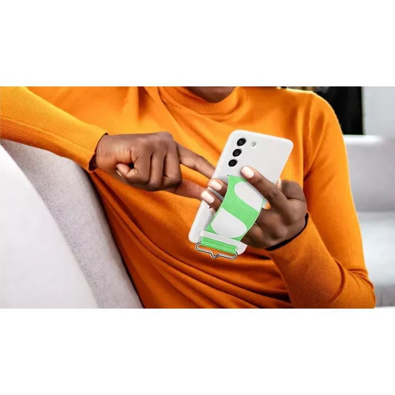 Samsung Silicone tagakaas koos Strap Valge Samsung Galaxy S21 FE