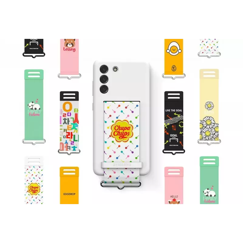 Samsung Silicone tagakaas koos Strap Valge Samsung Galaxy S21 FE