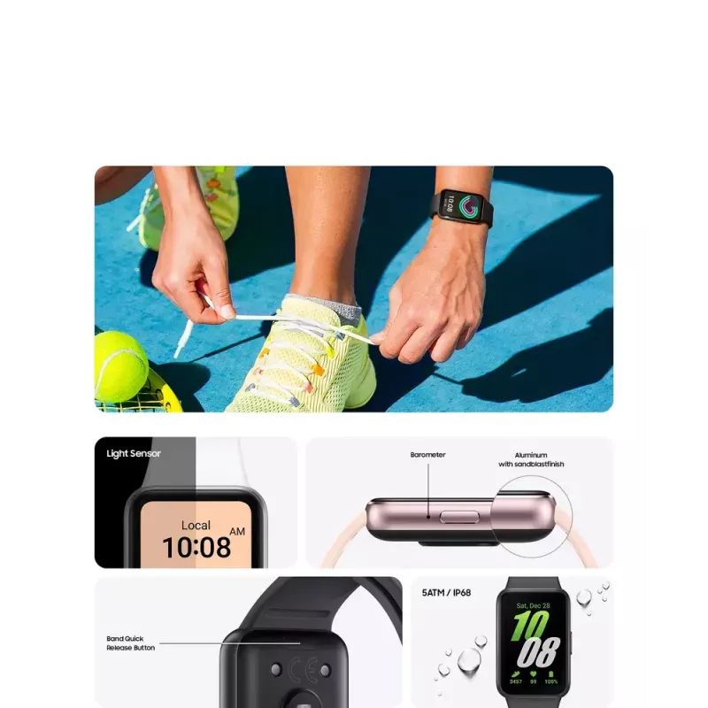 Samsung Galaxy Fit3 4,06 cm (1,6-tolline) AMOLED 40 mm digitaalne 256 x 402 pikslit puuteekraan hall