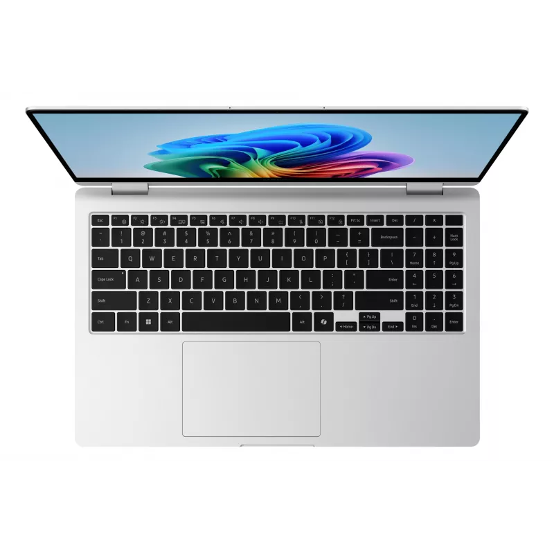 Samsung NP750QHAA-EXP Intel Core Ultra 7 256V hübriid (2-ühes) 39,6 cm (15,6 tolli) puutetundlik Full HD 16 GB LPDDR5x-SDRAM 512 GB SSD Wi-Fi 7 (802.11be) Windows 11 Home hõbedane