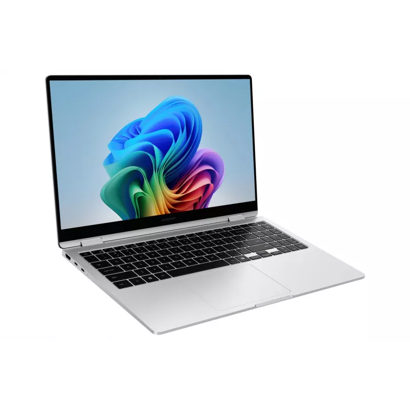 Samsung NP750QHAA-EXP Intel Core Ultra 7 256V hübriid (2-ühes) 39,6 cm (15,6 tolli) puutetundlik Full HD 16 GB LPDDR5x-SDRAM 512 GB SSD Wi-Fi 7 (802.11be) Windows 11 Home hõbedane