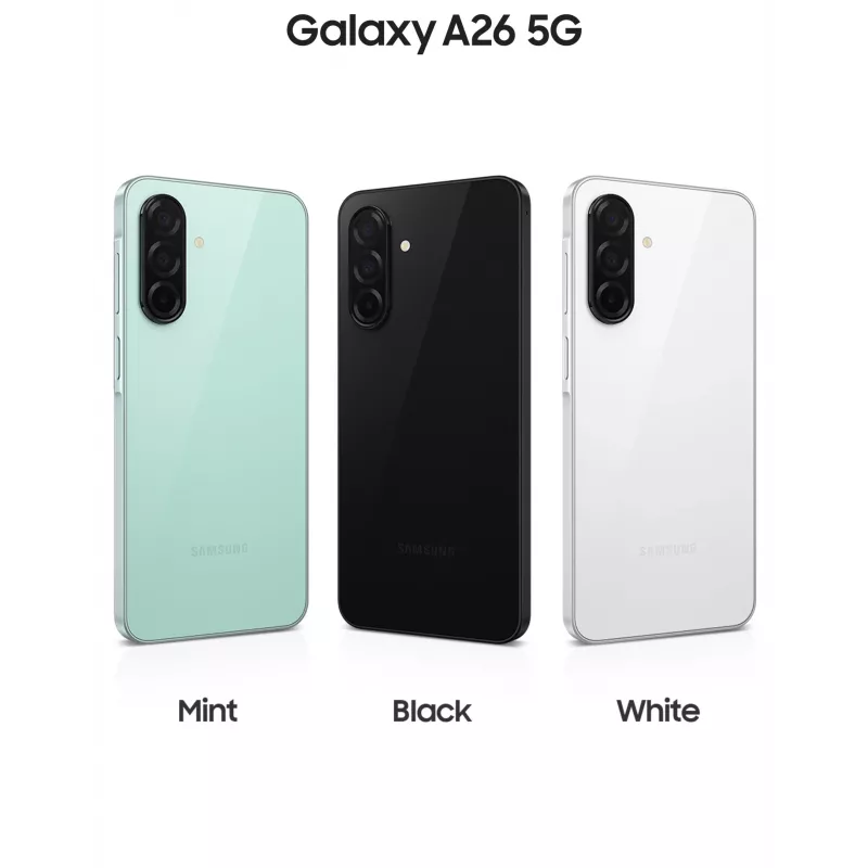 Samsung Galaxy A26 17 cm (6.7-tolline) hübriidne Dual SIM Android 15 5G USB USB-C 8 GB 256 GB 5000 mAh Must