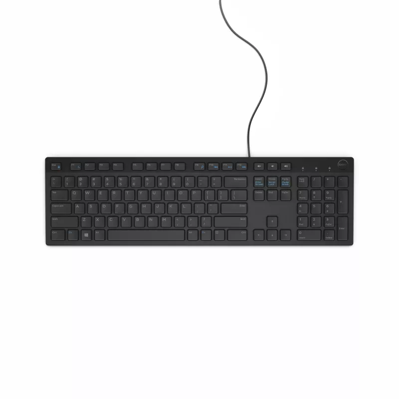 DELL Juhtmega klaviatuur - KB216 - UK (QWERTY) - Must, Täissuuruses (100%), Juhtmega, USB, QWERTY, Must