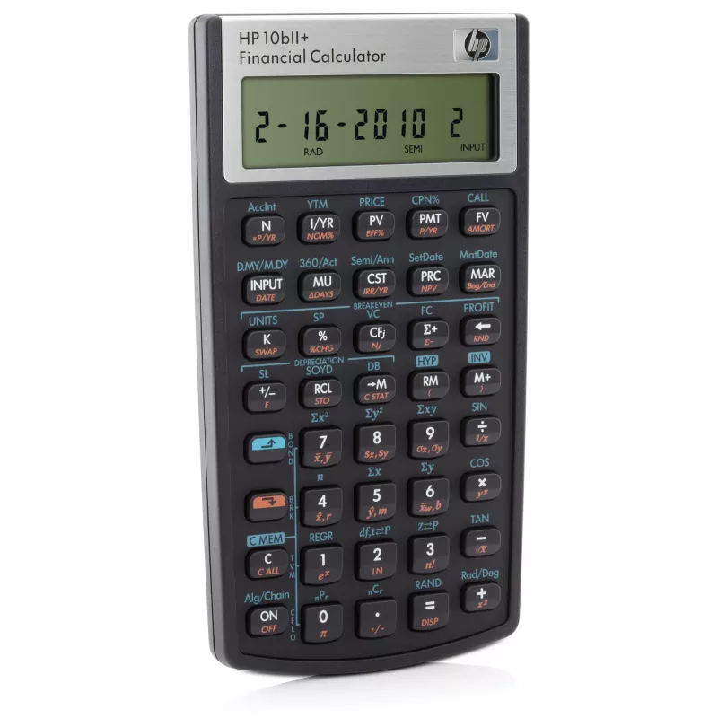 HP 10bII+, taskuarvuti, finantskalkulaator, 1 rida, must