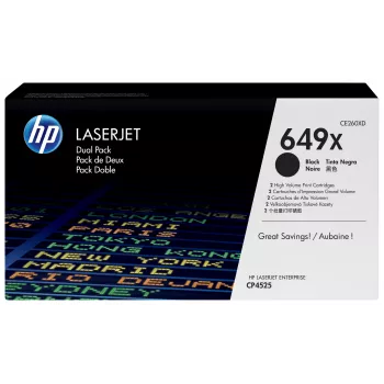 HP 649X 2-pakend kõrge tootlusega must originaal LaserJet toonerikassetid