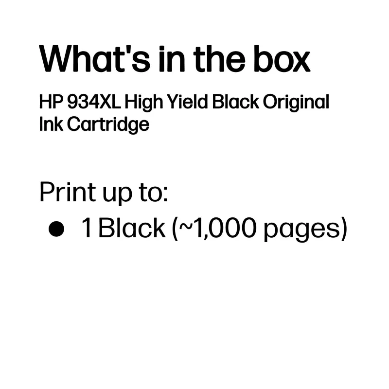 HP 934XL suure mahuga must originaaltindikassett, must, 1 tk, 1000 lehekülge