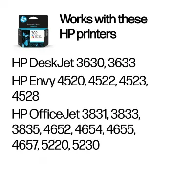 HP 302 kolmevärviline originaaltindi kassett, tsüaan, magenta, kollane, 1 tk, 150 lehekülge