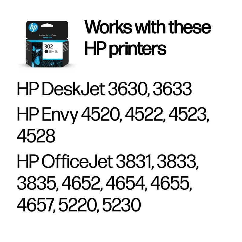 HP 302 must originaal tindikassett, must, 1 tk, 170 lehekülge