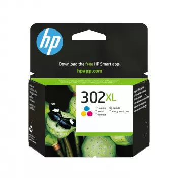 HP 302XL kõrge tootlikkusega kolmevärviline originaaltindikassett, tsüaan, magenta, kollane, 1 tk, 300 lehekülge