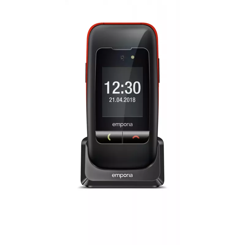 Emporia emporiaONE 6,1 cm (2,4 tolli) 80 g must, punane seenioritelefon