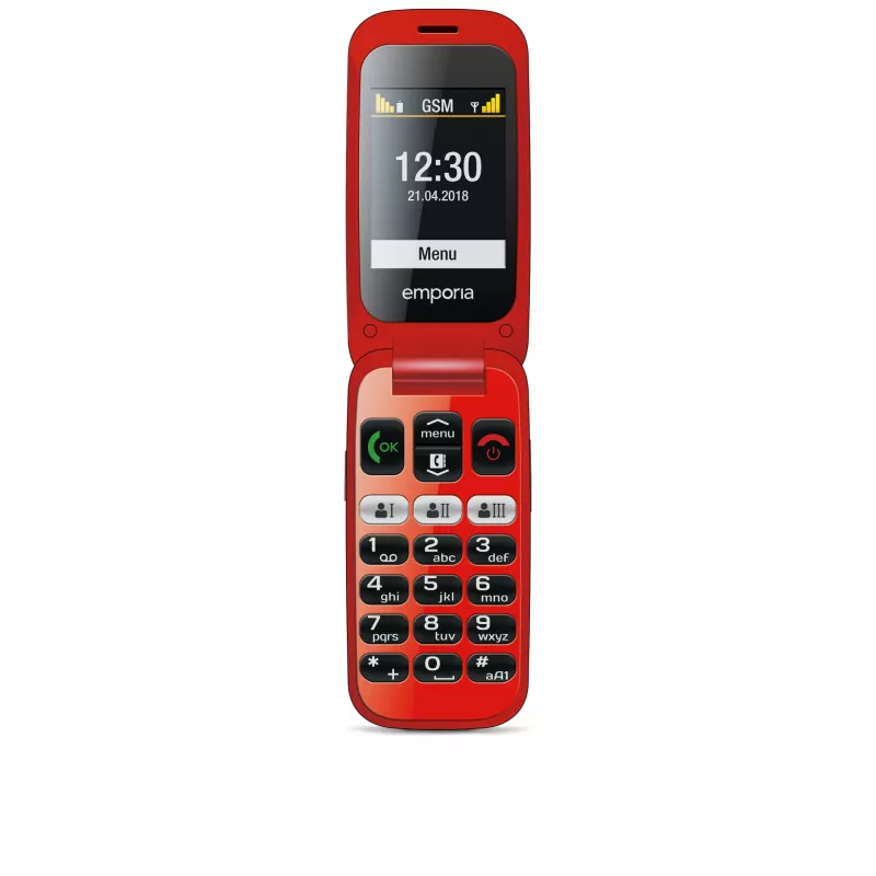 Emporia emporiaONE 6,1 cm (2,4 tolli) 80 g must, punane seenioritelefon