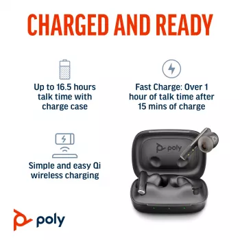 HP Poly Voyager Free 60+M UC süsinikmustad kõrvaklapid + BT700 USB-C adapter + puutetundliku ekraaniga laadimisümbris