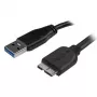 StarTech.com õhuke Micro USB 3.0 kaabel - M/M - 2 m (6 jalga), 2 m, USB A, Micro-USB B, USB 3.2 Gen 1 (3.1 Gen 1), Isane/Isane, Must