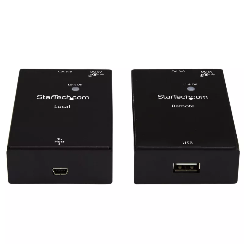 StarTech.com USB 2.0 pikendaja üle Cat5e/Cat6 kaabli (RJ45) – kuni 165 jalga (50 m) – kiire USB-pordi pikendaja adapterikomplekt – toitega – USB üle Etherneti kaabli pikendaja – 480 Mbit/s – metallist