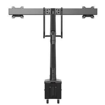 StarTech.com lauale kinnitatav kahe monitori käsi – ergonoomiline kahe monitori VESA-kinnitus 32-tolliste (17,6 naela) kuvarite jaoks – risttala käepide sünkroniseeritud täielikuks liikumiseks – kõrguse reguleerimine – C-klamber/läbiviiguaugu kinnitus