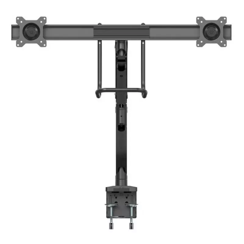 StarTech.com lauale kinnitatav kahe monitori käsi – ergonoomiline kahe monitori VESA-kinnitus 32-tolliste (17,6 naela) kuvarite jaoks – risttala käepide sünkroniseeritud täielikuks liikumiseks – kõrguse reguleerimine – C-klamber/läbiviiguaugu kinnitus