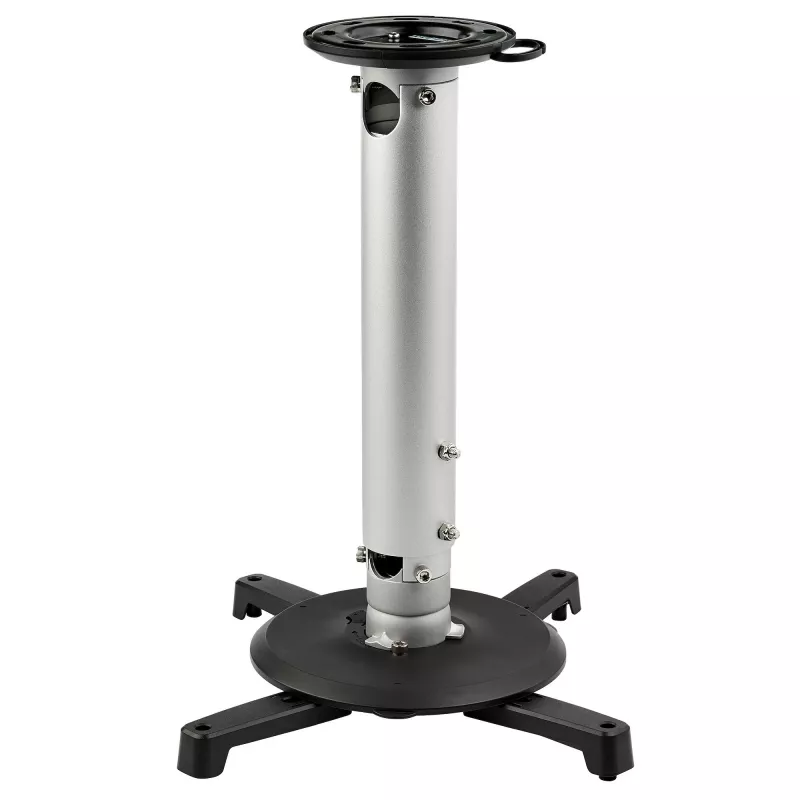 StarTech.com Universaalne laeprojektori kinnitus – Tugev, reguleeritava kõrgusega/pikendatav postkinnitus 5-22,7 tolli laest – 33 naela (15 kg) – kallutatav/pööratav – riputatav projektori kinnitus koos kronsteiniga