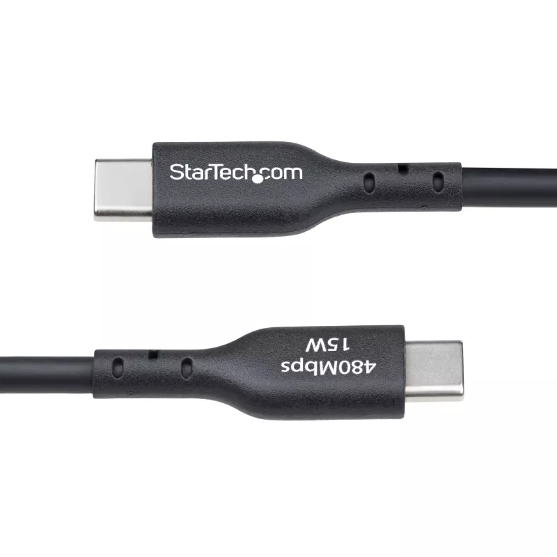 StarTech.com 3 m USB-A–USB-C laadimiskaabel, laadimine ja sünkroonimine, 3 A, USB 2.0, TPE ümbris – must USB-laadimisjuhe