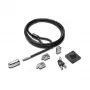 Kensington Desktop & Peripherals Locking Kit 2.0, 2,44 m, Kensington, Võti, Süsinikteras, Must, Hõbedane