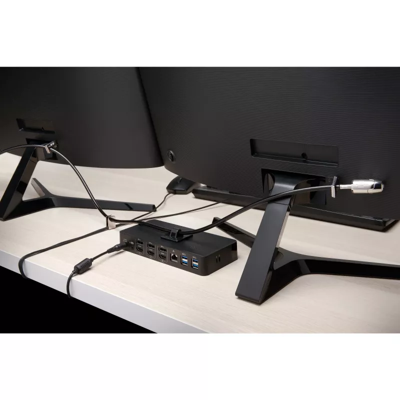 Kensington Desktop & Peripherals Locking Kit 2.0, 2,44 m, Kensington, Võti, Süsinikteras, Must, Hõbedane