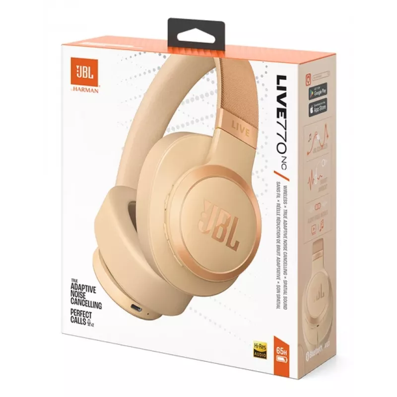 JBL Live 770NC Peakomplekt Juhtmevaba Peapael Kõned/Muusika Bluetooth Liivavärvi