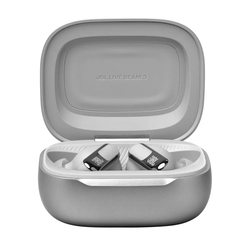 JBL Live Beam 3 peakomplekt Juhtmevaba Kõrvasisesed Kõned/muusika/sport/igapäevane Bluetooth Hõbedane