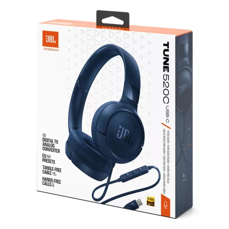 JBL Tune 520C USB-C kõrvaklapid juhtmega peakomplekt kõned/muusika USB USB-C sinine
