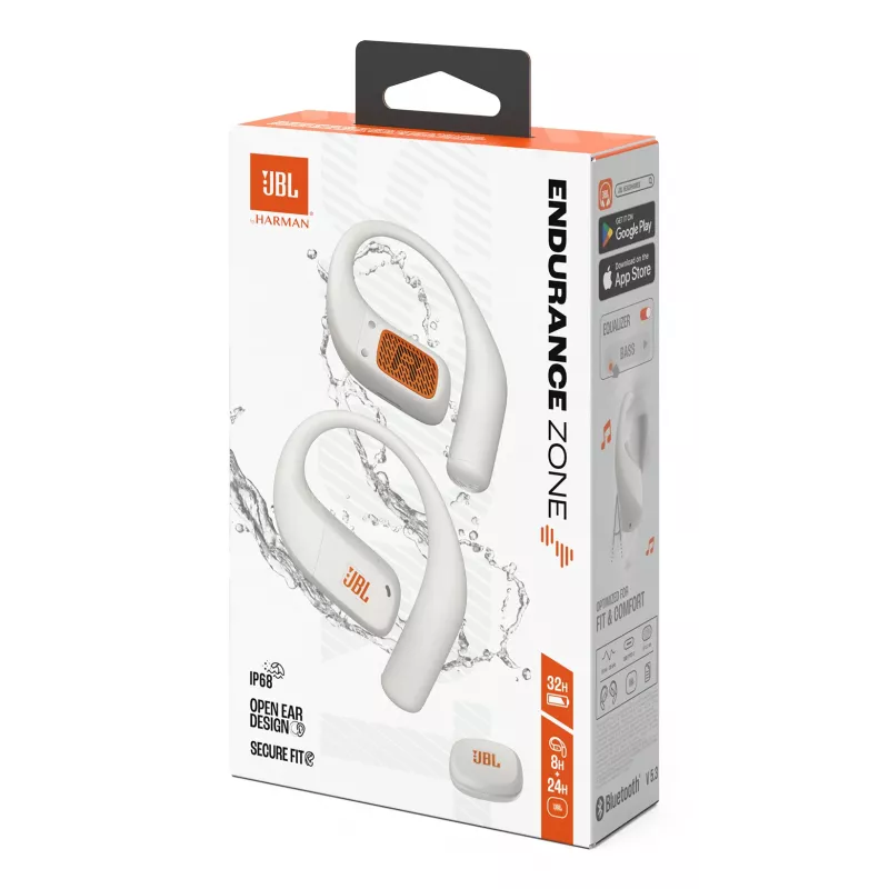 JBL Endurance Zone Peakomplekt Traadita Avatud Kõrvaga Spordi Bluetooth Valge