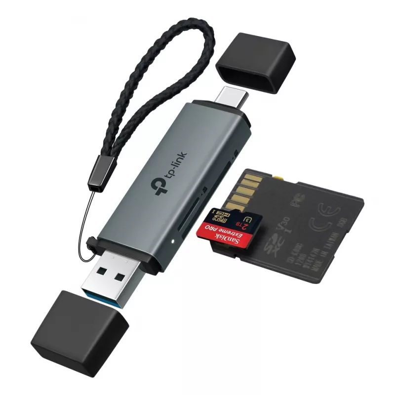 TP‑LINK UA430D kaardilugeja USB 3.1 — MicroSD/SD tugi, 200 Mbit/s, must, 75×22,9×9,3 mm