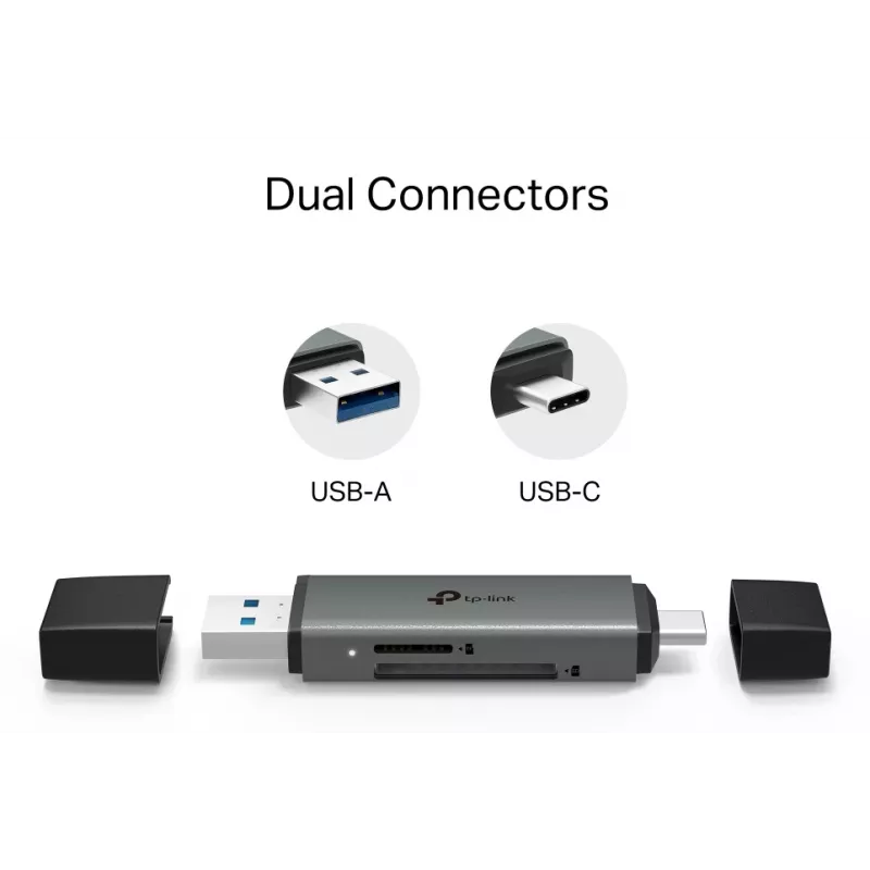 TP‑LINK UA430D kaardilugeja USB 3.1 — MicroSD/SD tugi, 200 Mbit/s, must, 75×22,9×9,3 mm