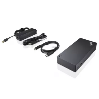 Lenovo 40A90090IT sülearvuti dokkimisjaam/portide paljundaja Juhtmega ühendatud USB 3.2 Gen 1 (3.1 Gen 1) USB-C Must