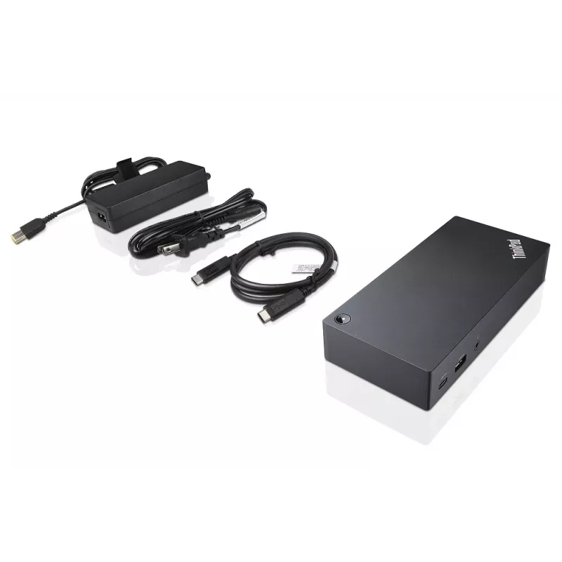 Lenovo 40A90090IT sülearvuti dokkimisjaam/portide paljundaja Juhtmega ühendatud USB 3.2 Gen 1 (3.1 Gen 1) USB-C Must