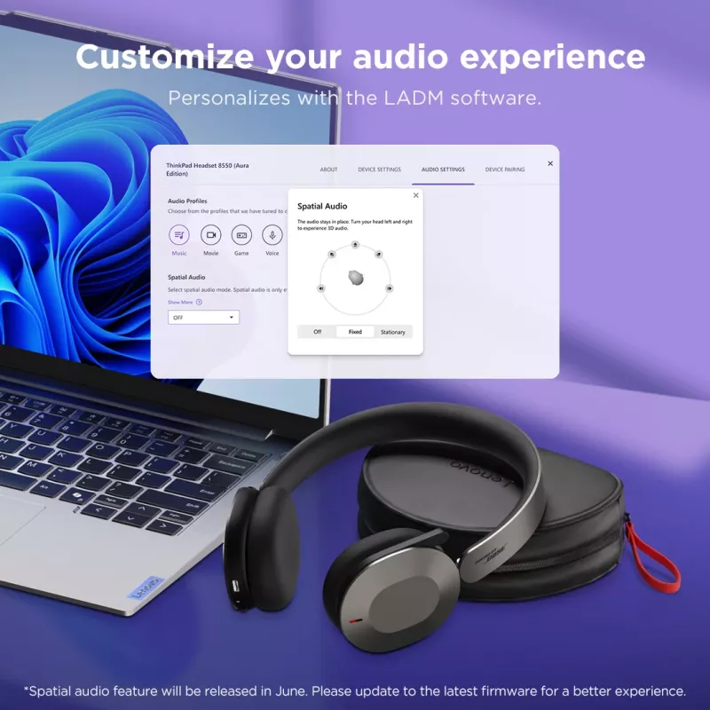 Lenovo 4XD1T60925 kõrvaklapid / peakomplekt Juhtmevaba Peavõru Kontor / kõnekeskus USB USB-C Bluetooth Hall