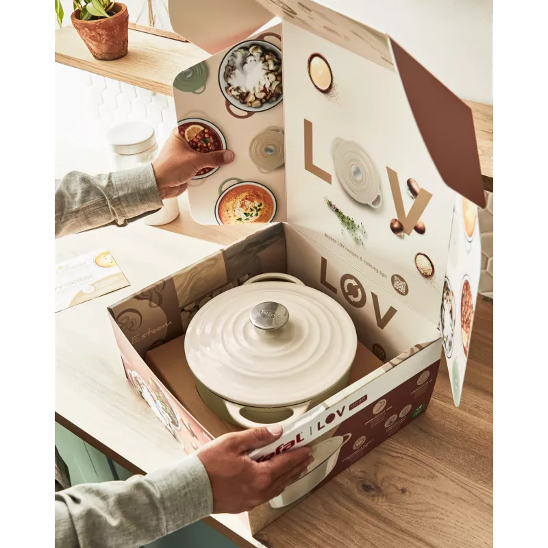 Tefal malmist serveerimispann LOV E25972, ümmargune 3,8 L, 28 cm, beež