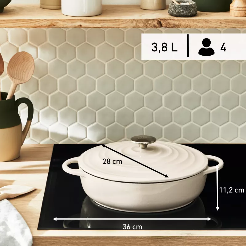 Tefal malmist serveerimispann LOV E25972, ümmargune 3,8 L, 28 cm, beež