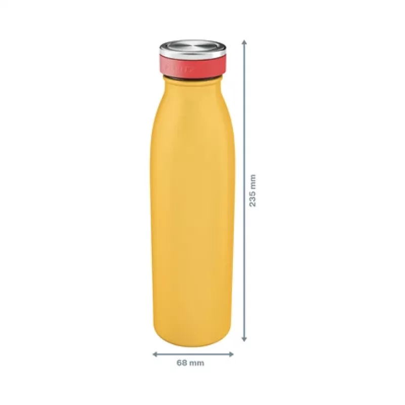 Leitz Cosy isoleeritud joogipudel 500 ml, kollane, roostevaba teras, 68 mm, 68 mm, 235 mm, 280 g