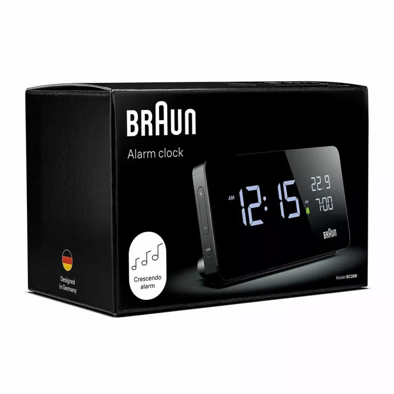 Braun BC20BEU seina-/lauakell Digitaalkell Ristkülik Must