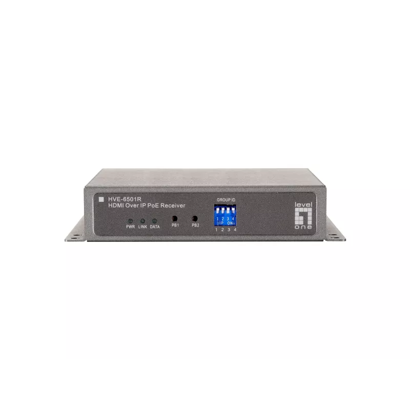 LevelOne HDMI üle IP PoE-vastuvõtja, 1920 x 1080 pikslit, AV-vastuvõtja, hall, HDCP