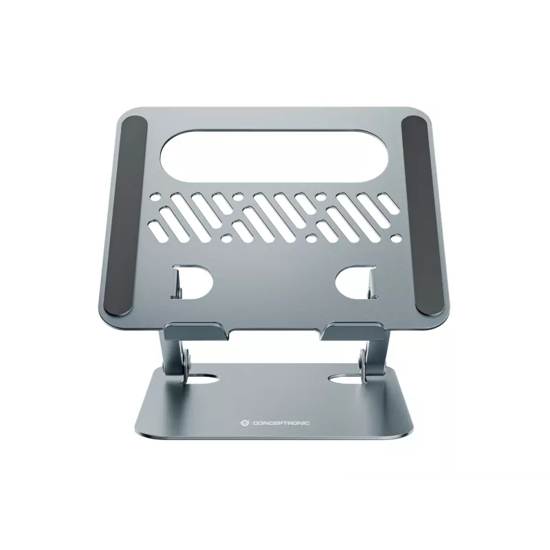 Sülearvuti alus CONCEPTRONIC THANA10G — kokkupandav alumiiniumist, reguleeritava kõrgusega, hall, 240×220×50 mm