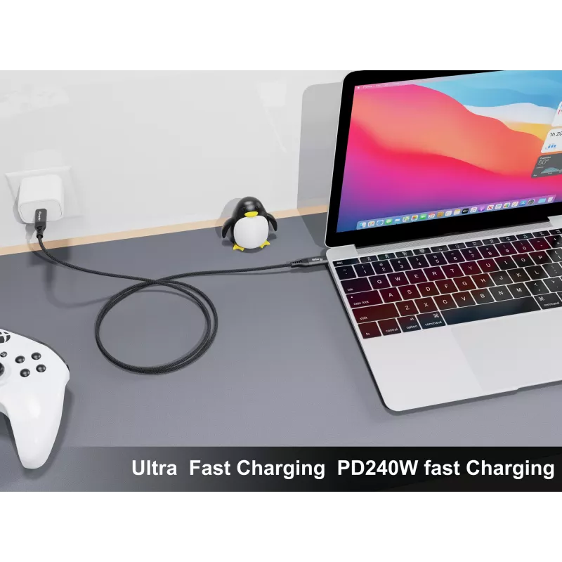Equip USB 4 üliõhuke C-C-kaabel, 1,2 m, PD240W, 4K/60 Hz, 40 Gbps, must
