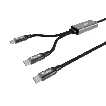 USB-C kuni 2x USB-C Y-laadimiskaabel EQUIP 1,5 m PD 140 W, USB 2.0, must