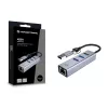 USB-C - Gigabit võrguadapter 3-pordilise USB-jaoturiga CONCEPTRONIC ABBY25G — USB 3.2 Gen 1, 1 Gbps Ethernet, 3x USB-A, alumiinium, hall
