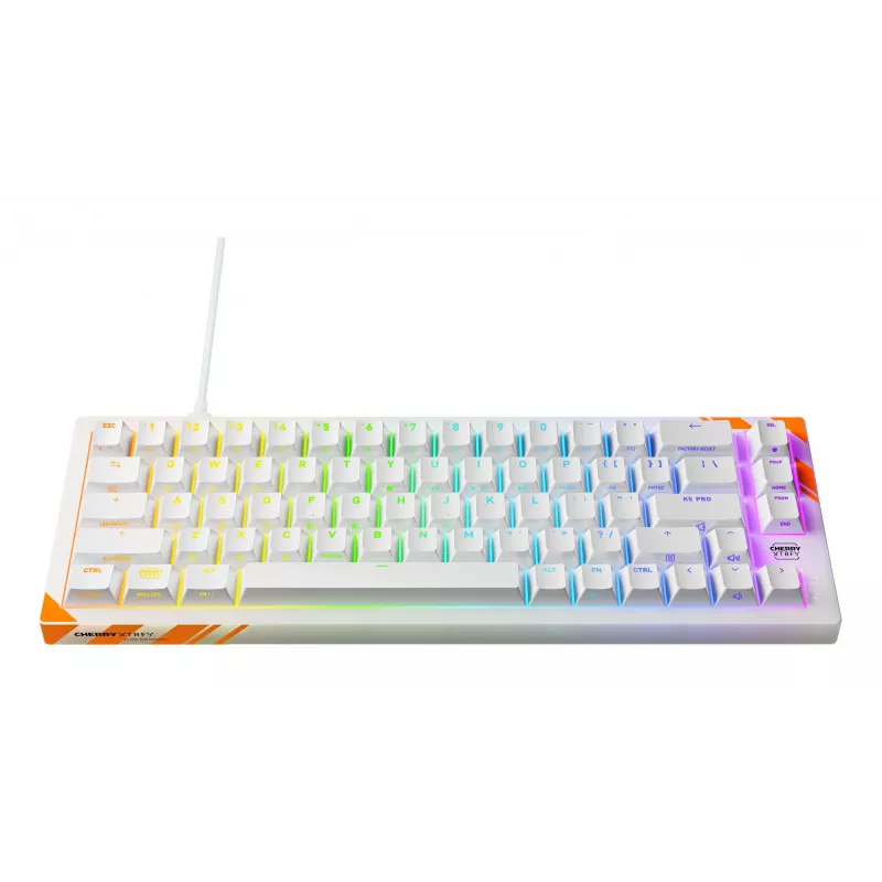 Mehaaniline mänguklaviatuur Cherry K5 Pro TMR Compact 65% QWERTY US, juhtmega USB, RGB, oranž/valge