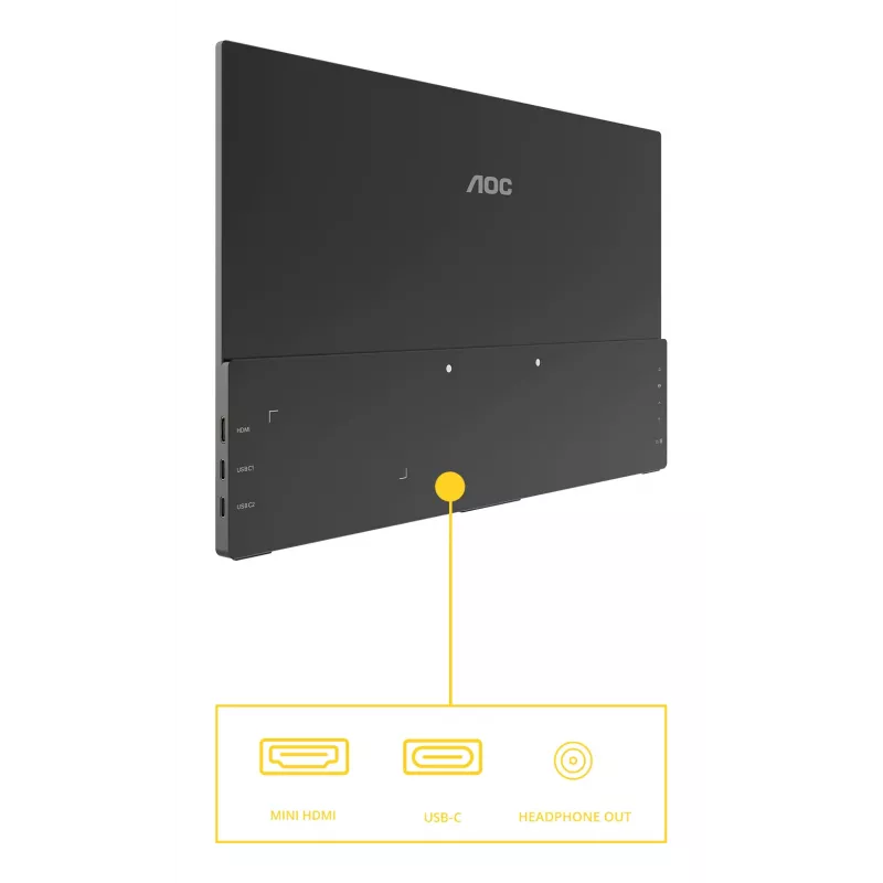 AOC 16T20E2 kaasaskantav teler/monitor Kaasaskantav monitor Must 39,6 cm (15,6 tolli) LED 1920 x 1080 pikslit